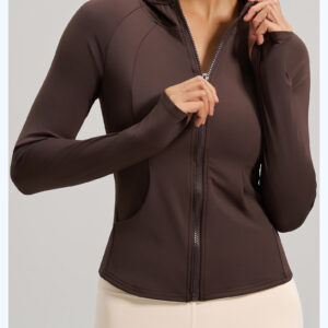 Coat Peach hooded pocket coat